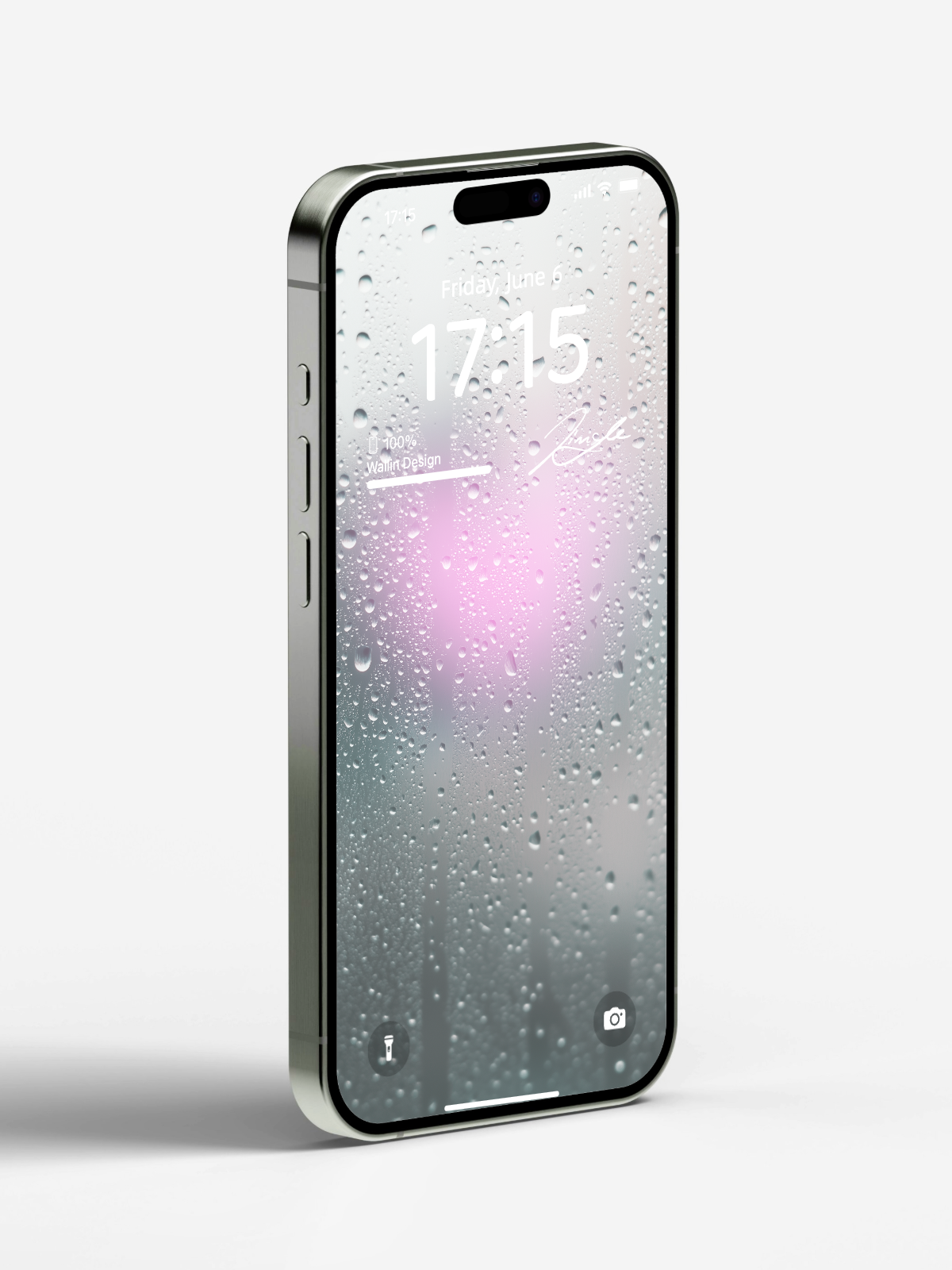 Raindrop Glow: Dynamic iPhone Wallpaper