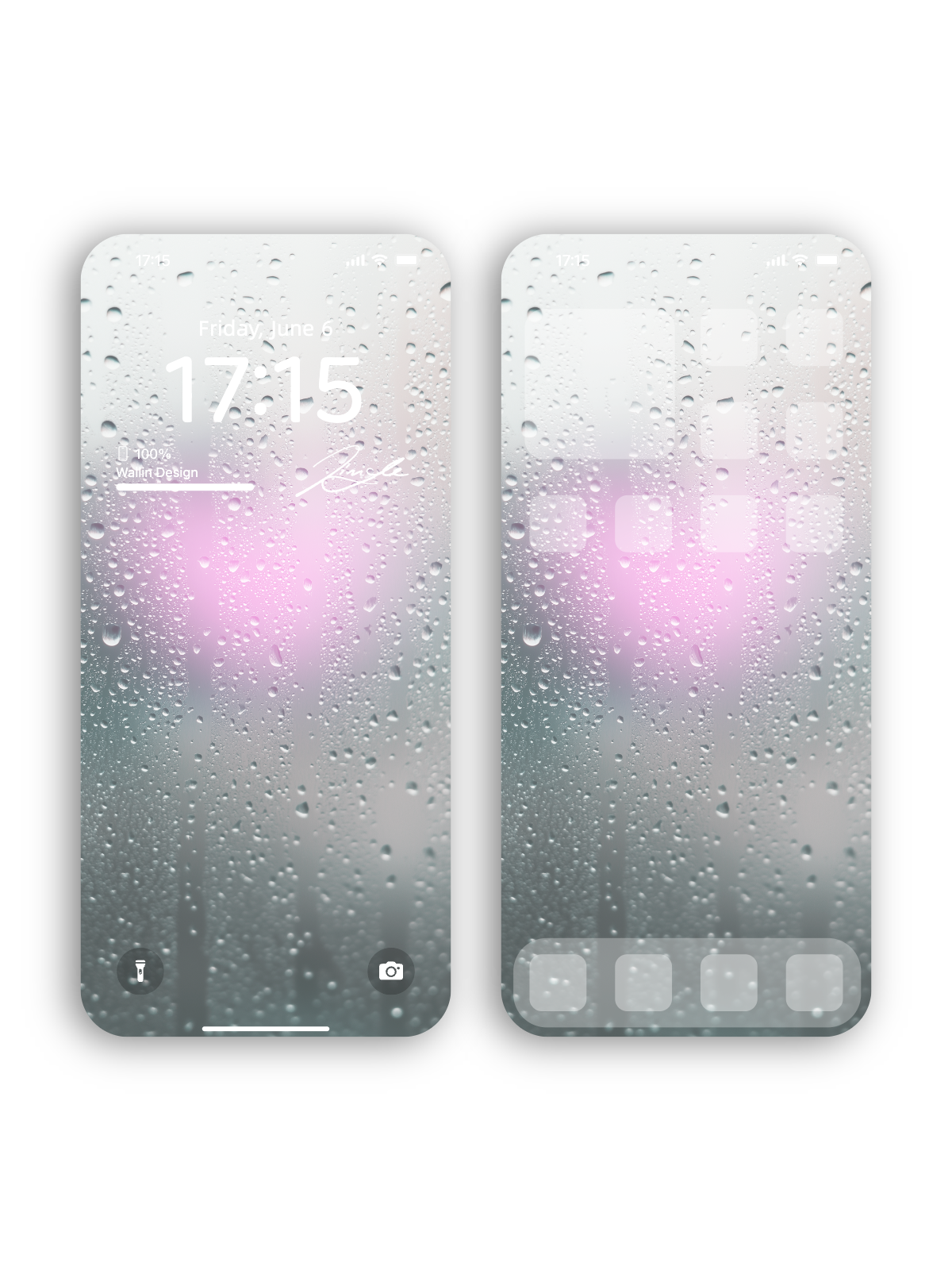 Raindrop Glow: Dynamic iPhone Wallpaper