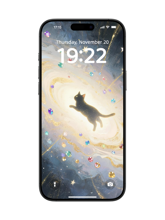 “Lucky Energy Sprite Cat” Phone Wallpaper