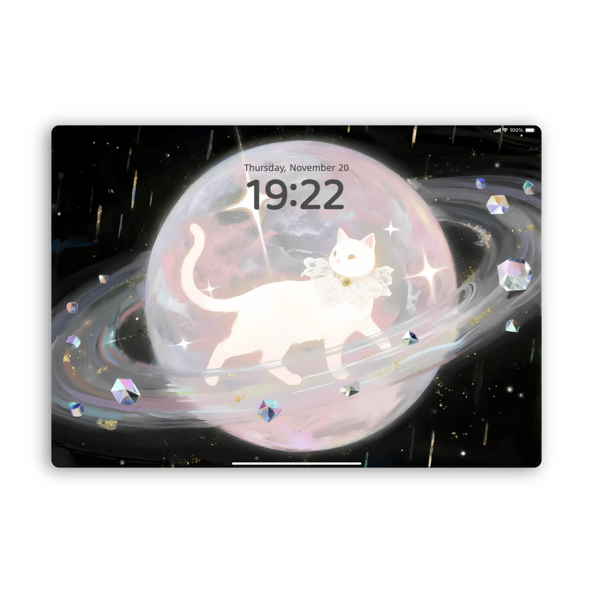 “Angelic Kitty: Sparkle & Wings” Phone Wallpaper