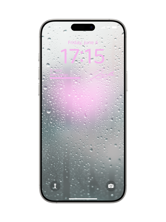Raindrop Glow: Dynamic iPhone Wallpaper