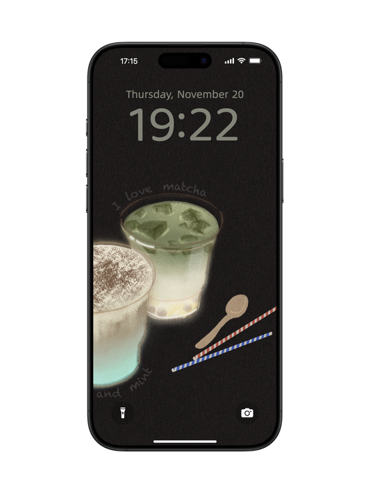 “Matcha & Mint Drink Delight” Phone Wallpaper