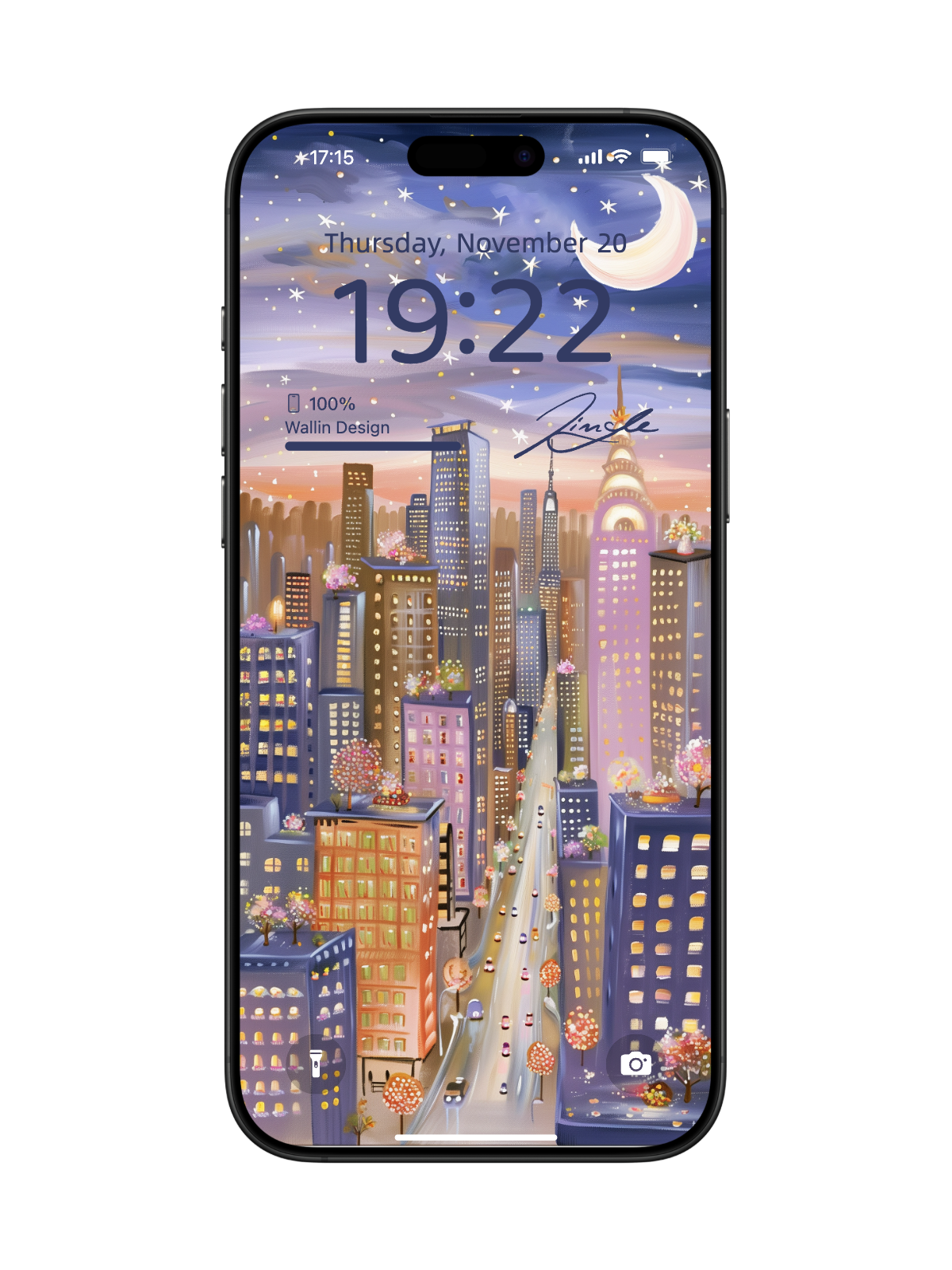 "Dreamy City Nightscape" Phone Wallpaper