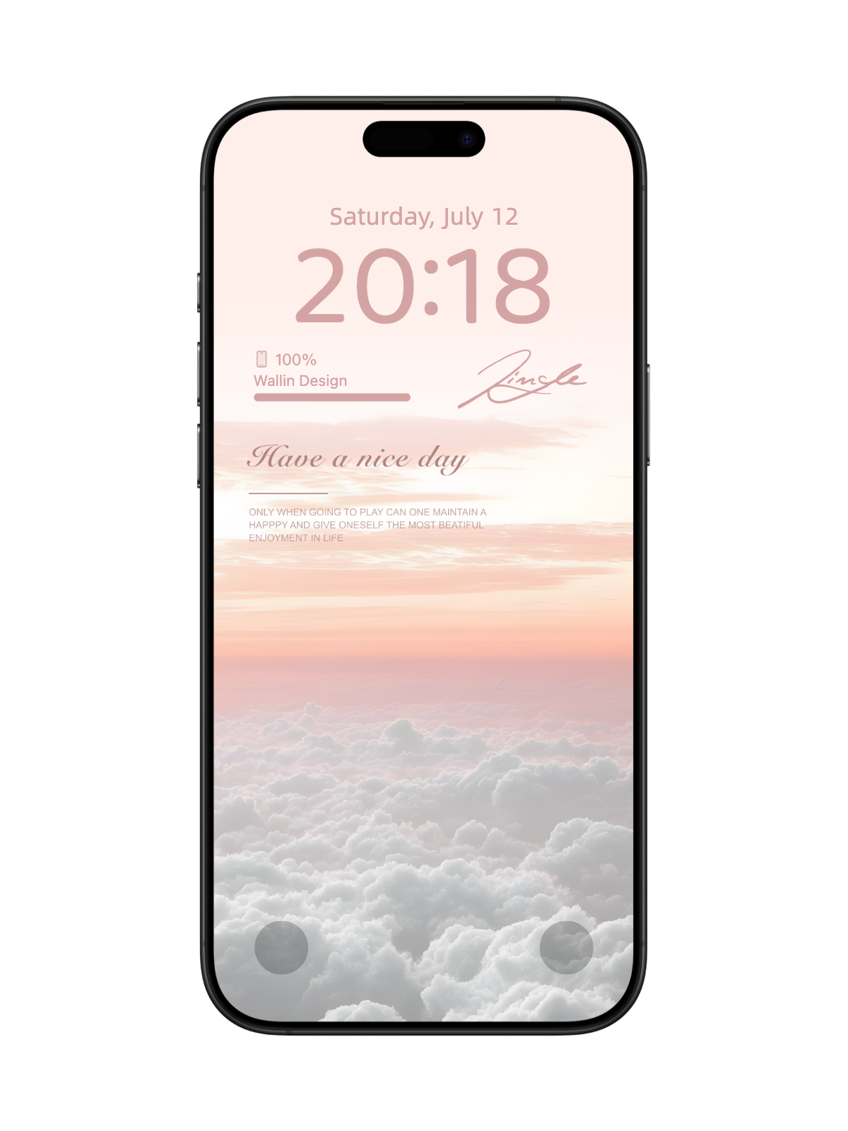 “Blush Clouds: Sweet Day Wishes” Phone Wallpaper