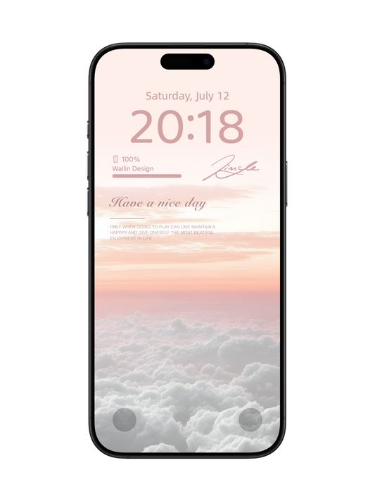 “Blush Clouds: Sweet Day Wishes” Phone Wallpaper