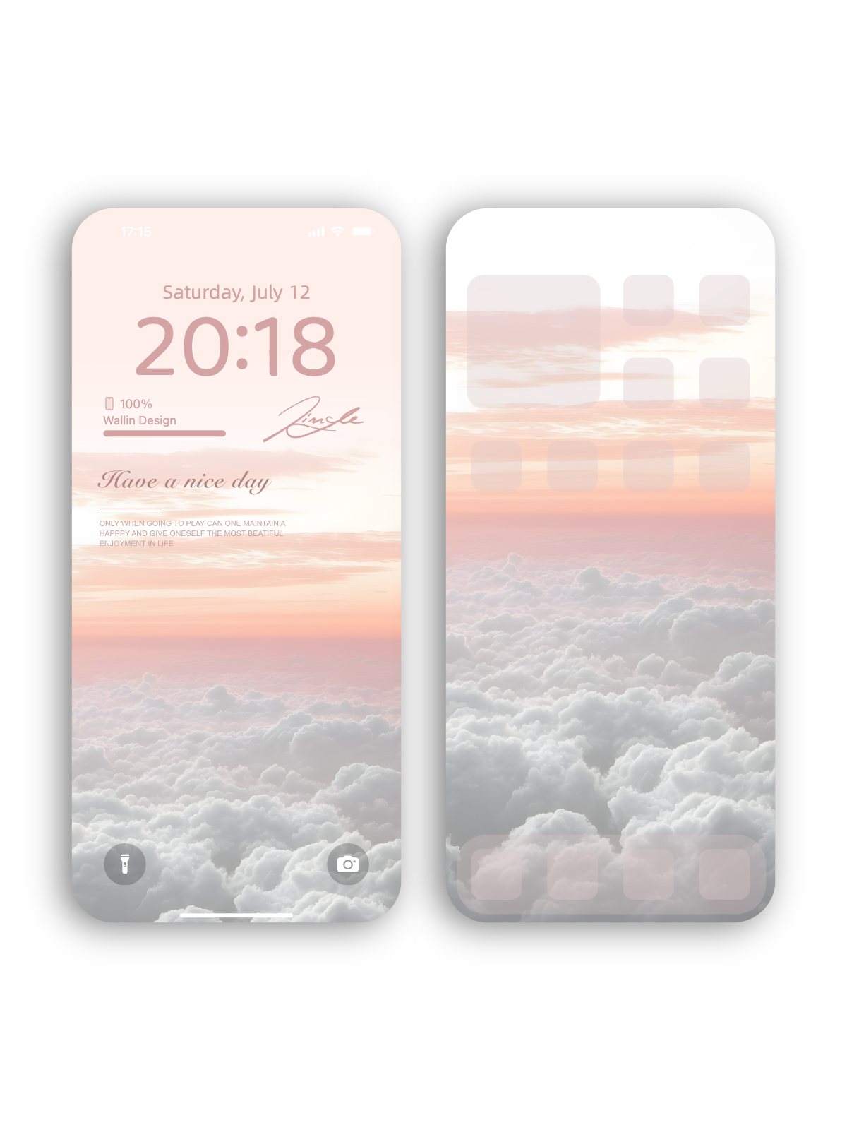 “Blush Clouds: Sweet Day Wishes” Phone Wallpaper