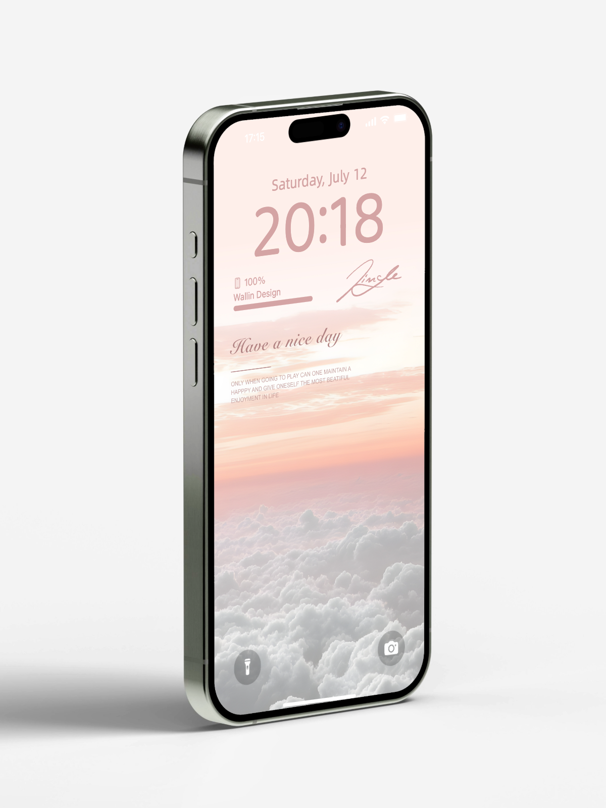 “Blush Clouds: Sweet Day Wishes” Phone Wallpaper